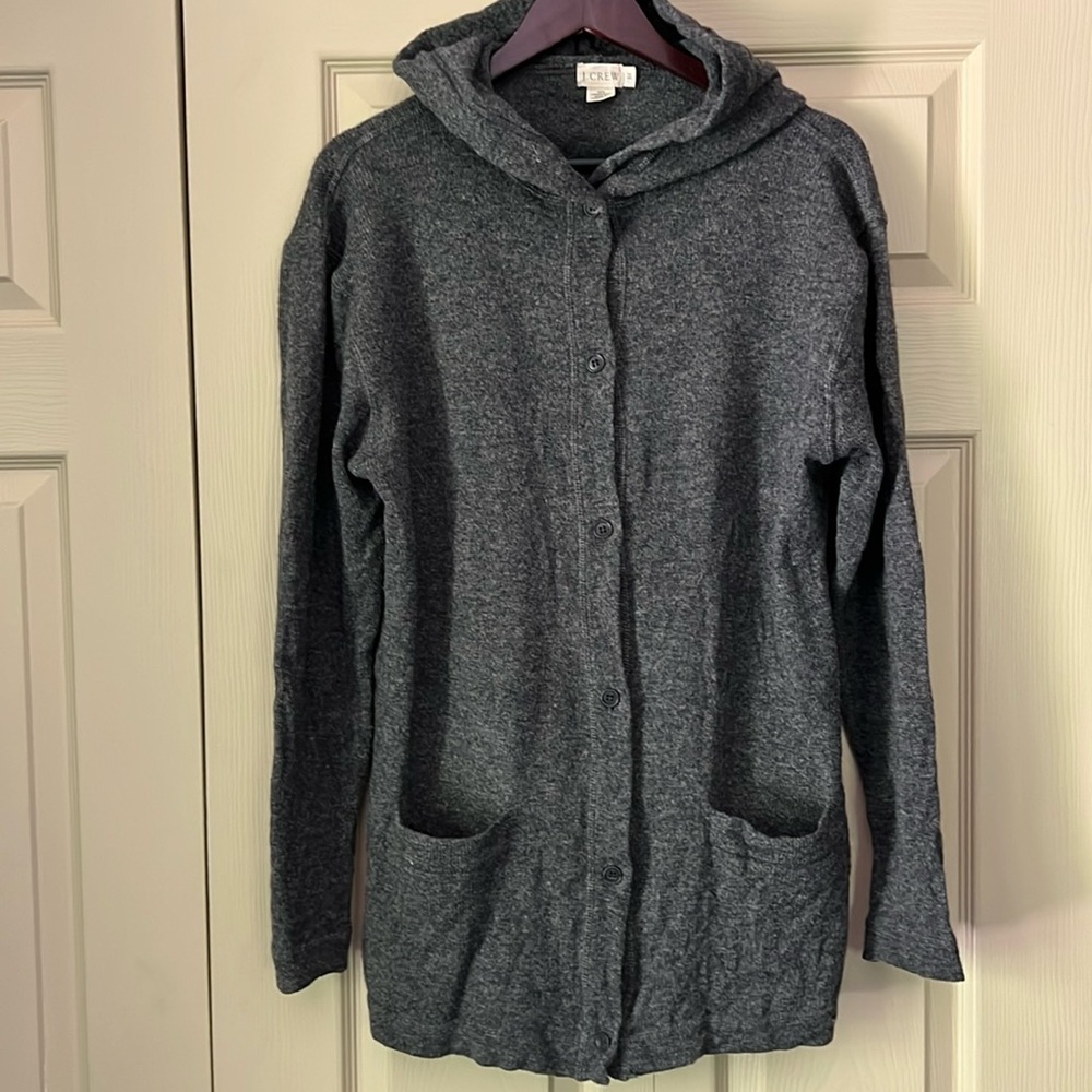 J. Crew Vintage Sweater Long Cardigan Size M Medium Grey
